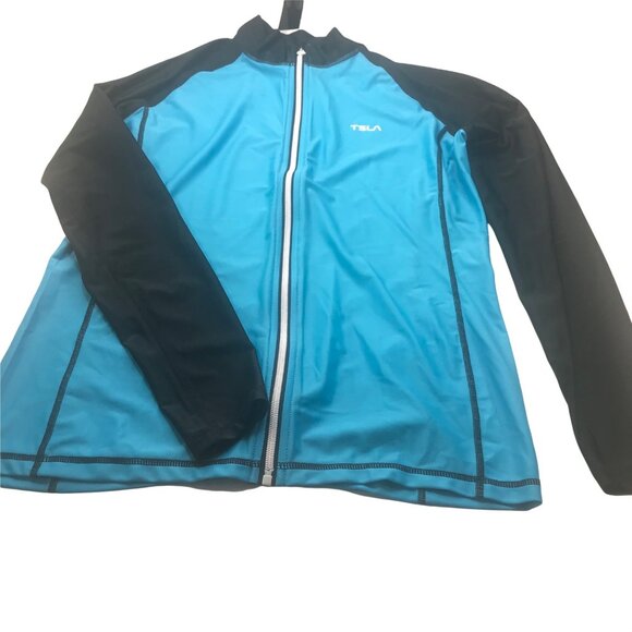 TSLA Men's Small Blue Black Exercise Jacket Preowned - Picture 1 of 11